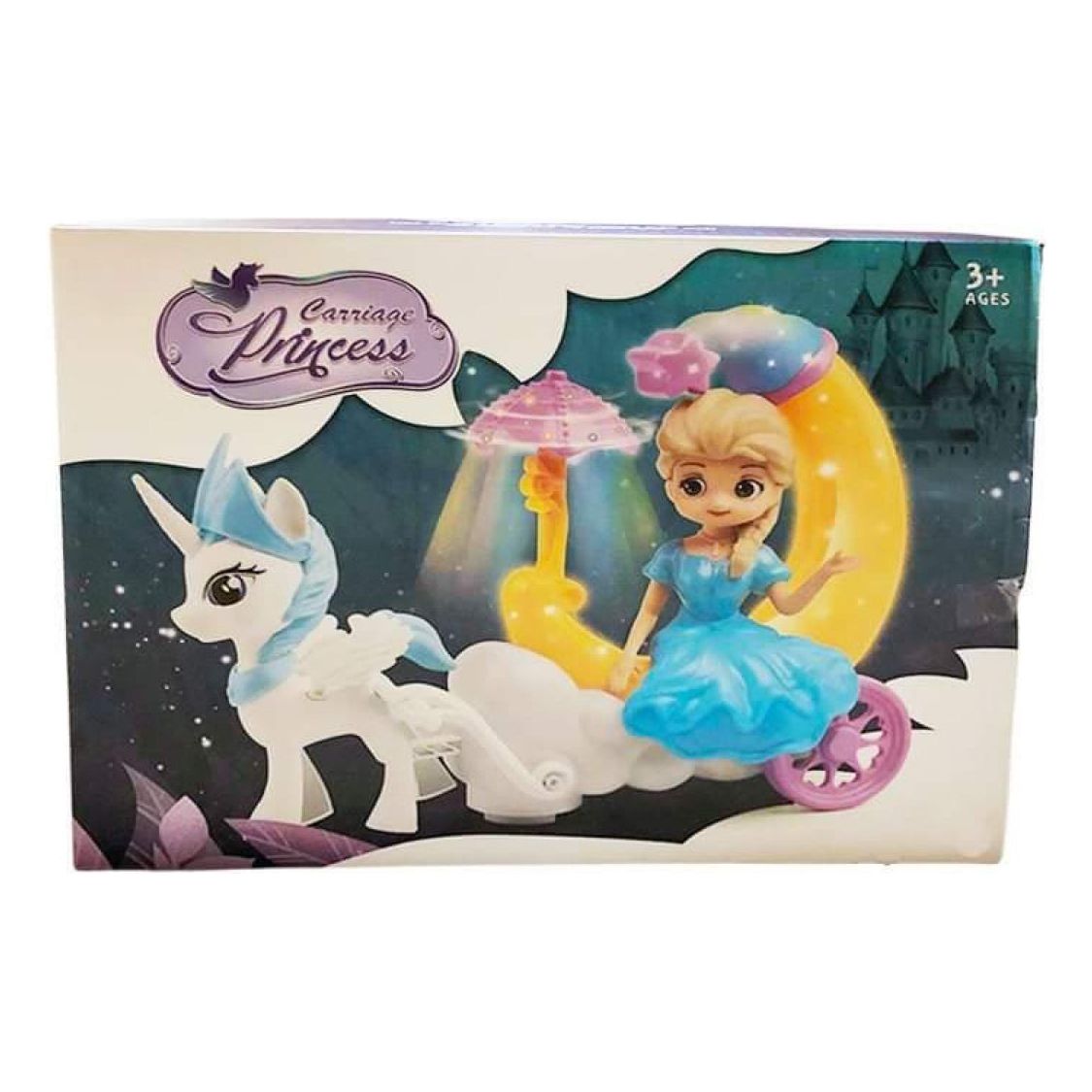 Unicorn prinsesse karet med lys, musik og bevægelse