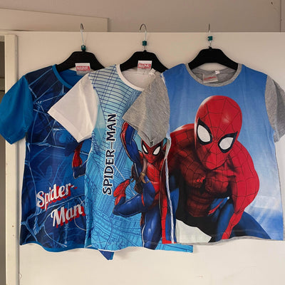 3 stk Spiderman T-Shirt str 8 år