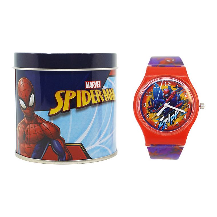 Spiderman ur i flot metalboks 4-10 år