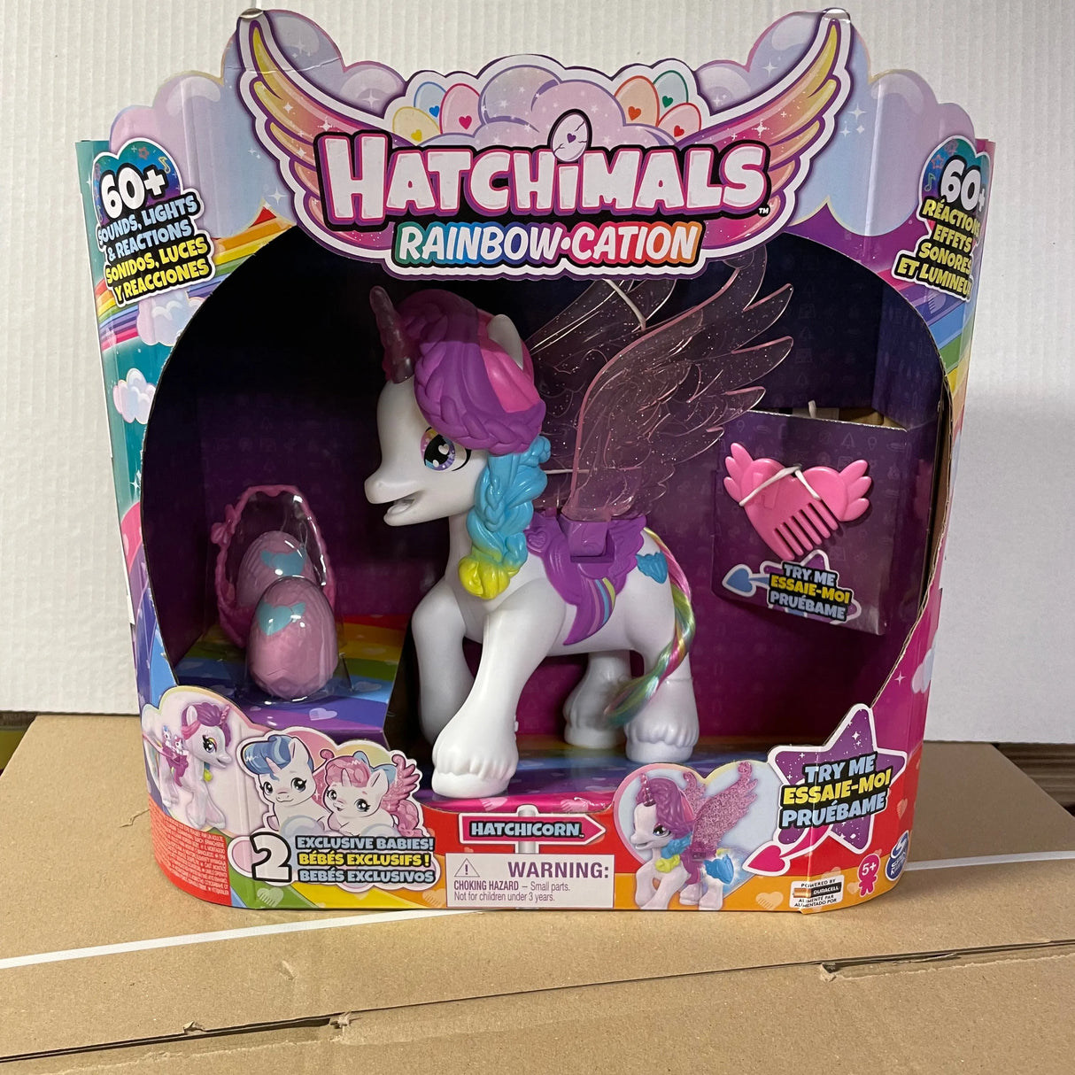 Hatchimals unicorn rainbow med lys/lyd