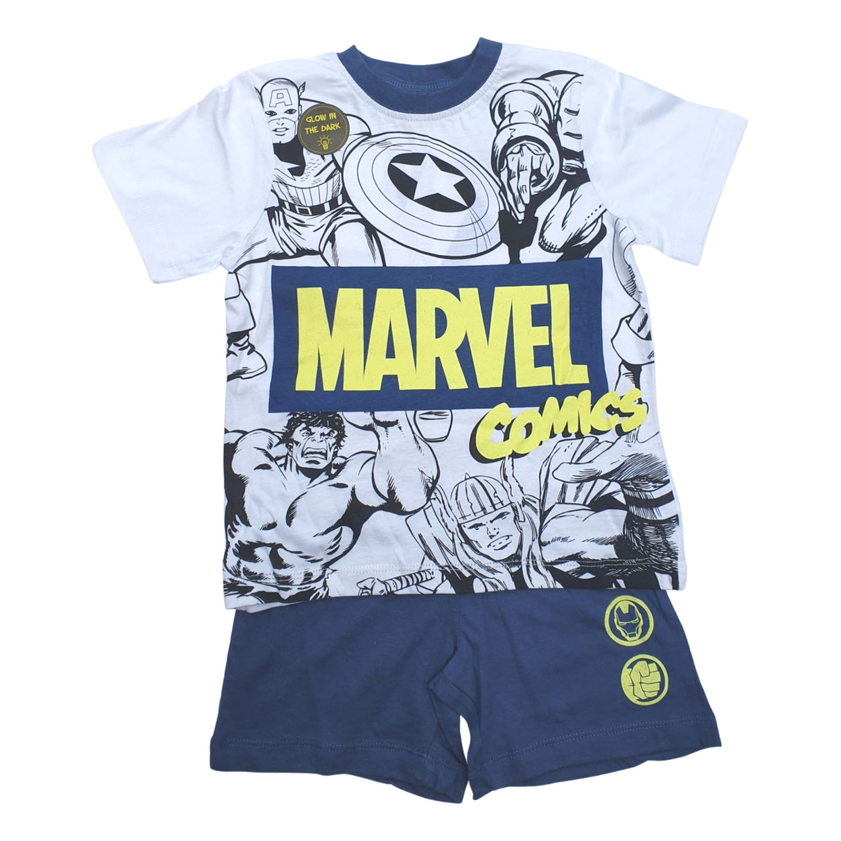 Marvel Avengers - Sommersæt der lyser i mørket blå/rød