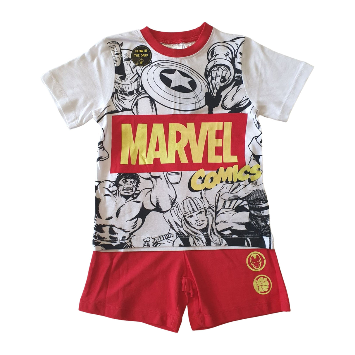 Marvel Avengers - Sommersæt der lyser i mørket blå/rød