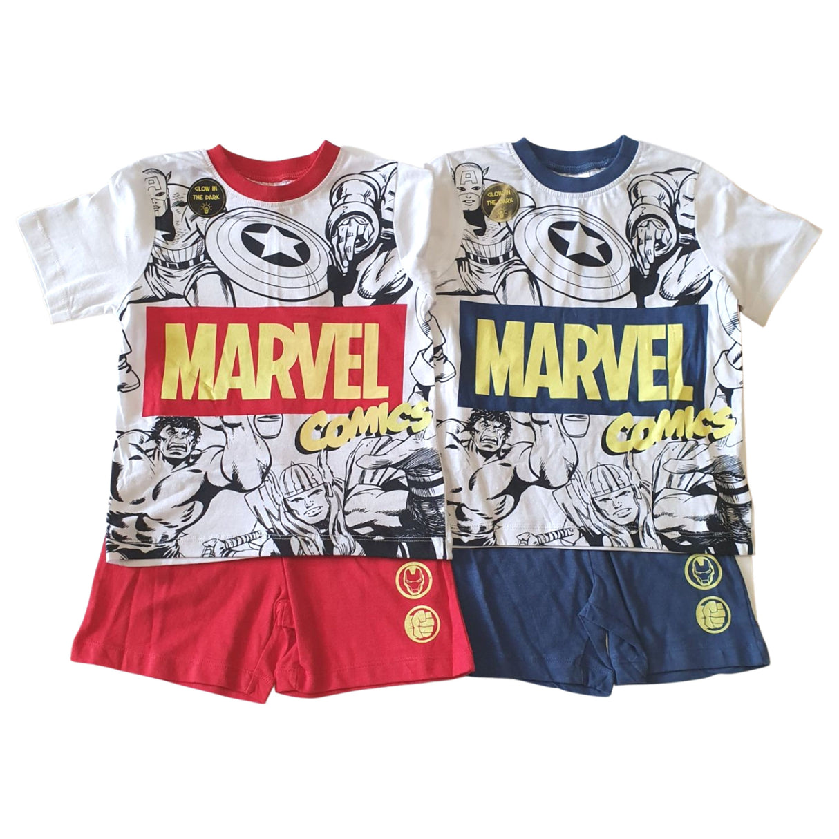 Marvel Avengers - Sommersæt der lyser i mørket blå/rød