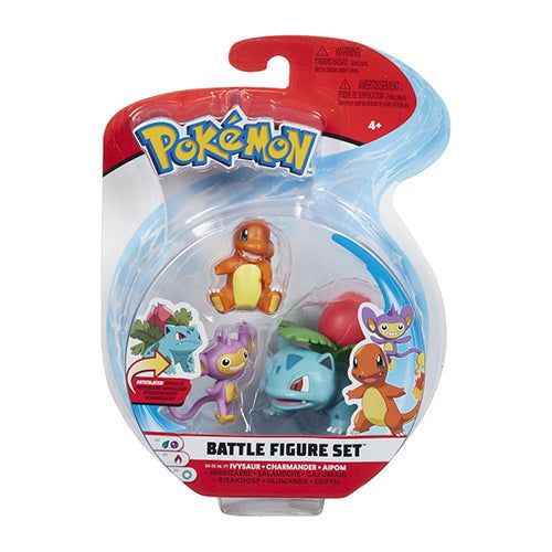Pokemon 3 pack figursæt Aipom, Charmander & Ivysaur