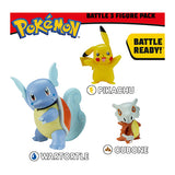 Pokemon 3 pack figursæt - Pikachu, Wartotle, Cubone