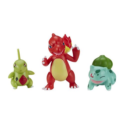 Pokemon 3pack figursæt - Larvitar, Bulbasaur, Charmeleon