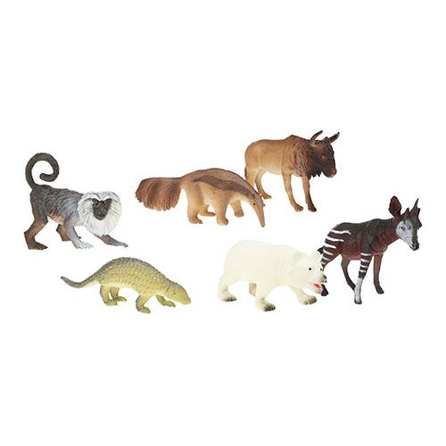 Animal World dyrepakke med 6 dyr 6-8 cm