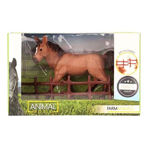 Animal World sæt hest inkl. hegn 15 cm