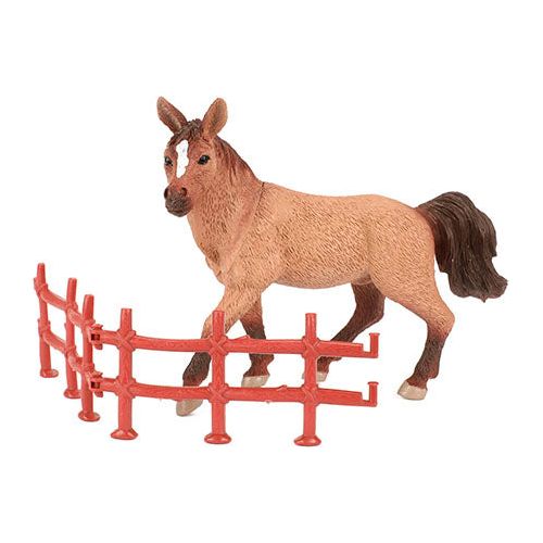 Animal World sæt hest inkl. hegn 15 cm