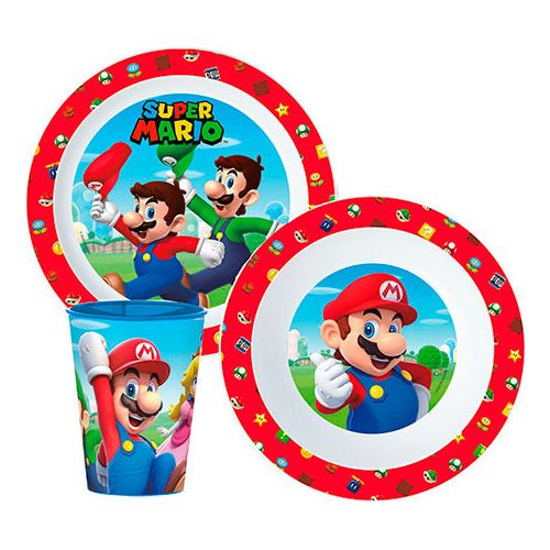 Super Mario 3-delt spisesæt krus/skål/tallerken