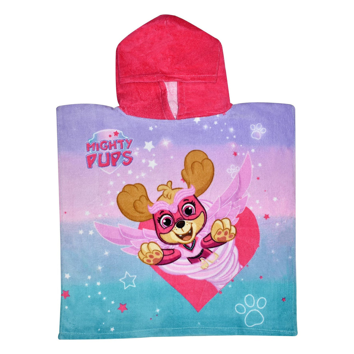 Paw Patrol skye "Mighty Pups" Poncho/håndklæde i 100% bomuld