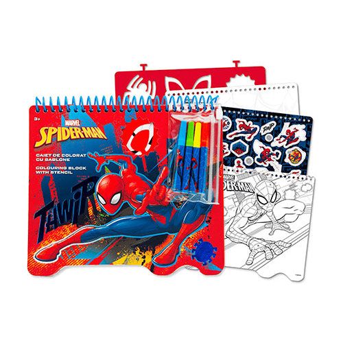 Kreativ Spiderman malesæt med klistermærker og tuscher