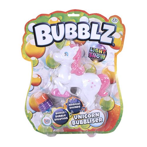 Elektronisk unicorn sæbeboble pistol med lys og lyd