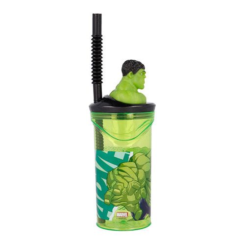Hulk 3D krus med sugerør 360ml