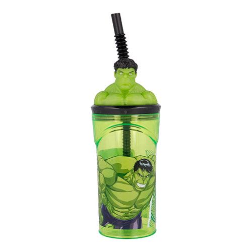 Hulk 3D krus med sugerør 360ml