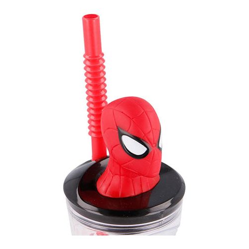 Spiderman 3D krus med sugerør