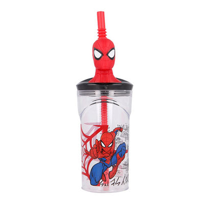 Spiderman 3D krus med sugerør