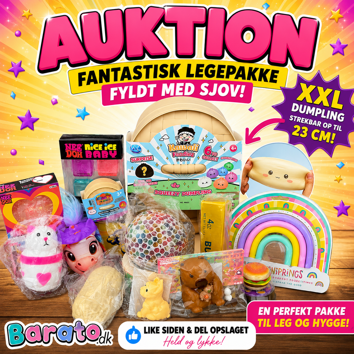 Auktion med bl.a. xxl Squishy dumpling