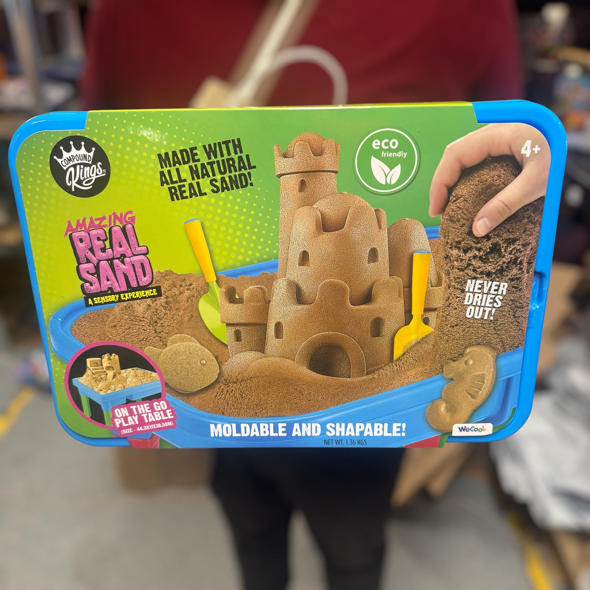 Real Sand transportalt sæt - 1.36 kg sand samt 12 forme/redskaber