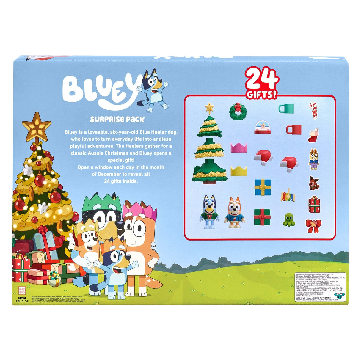 Bluey julekalender med 24 overraskelser