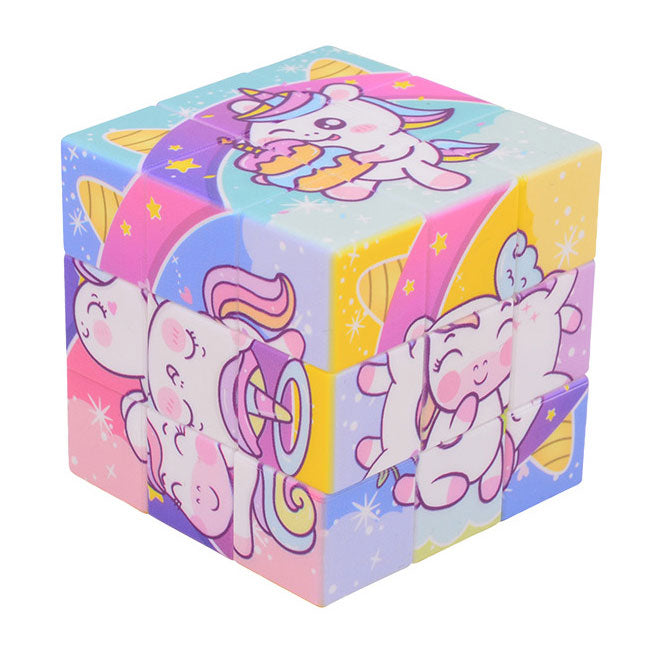 Unicorn fidget puzzle cube 6x6 cm
