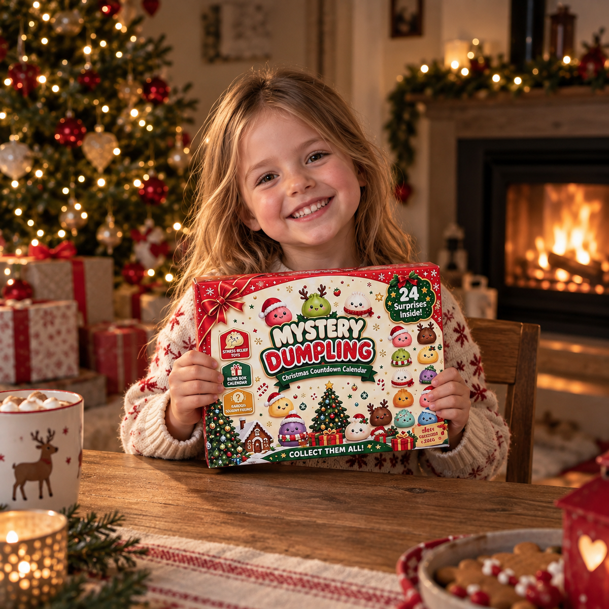 (FORUDBESTILLING) Squishy julekalender med 24 overraskelser (EU) - Kalenderen måler 29x20 cm