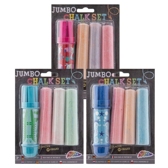 Jumbo kridt incl holder (3 stk par pakke)
