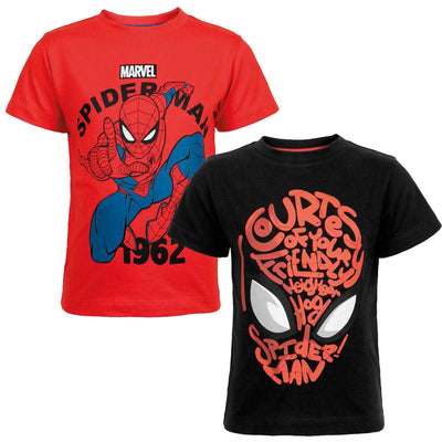 Spiderman t-shirt rød eller sort (2 - 8 år)
