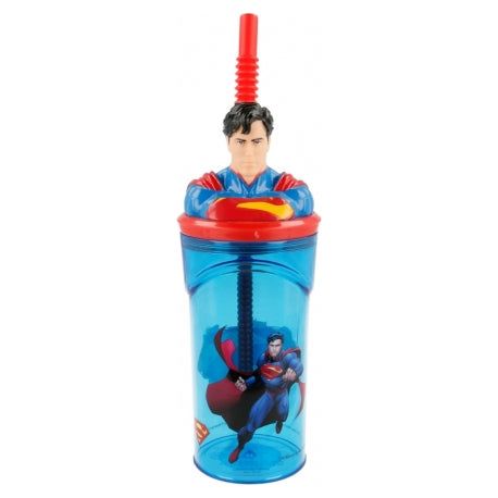 Superman 3D Krus Med Sugerør 360ml