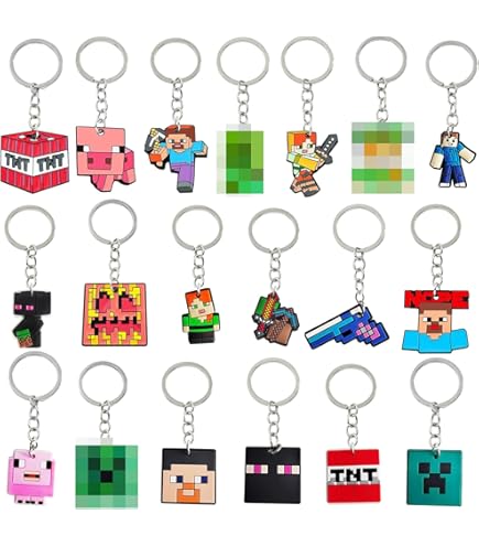 Minecraft nøglering (Assorteret model) leveres i PVC emballage 7x12 cm