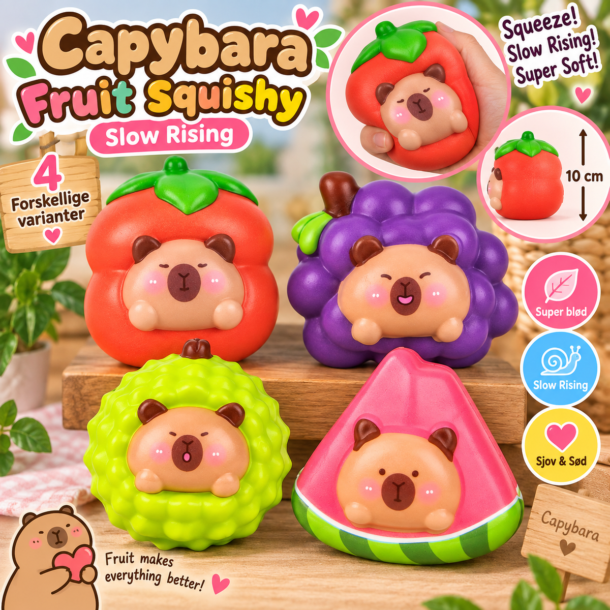 Squishy slow rise capybara fruit