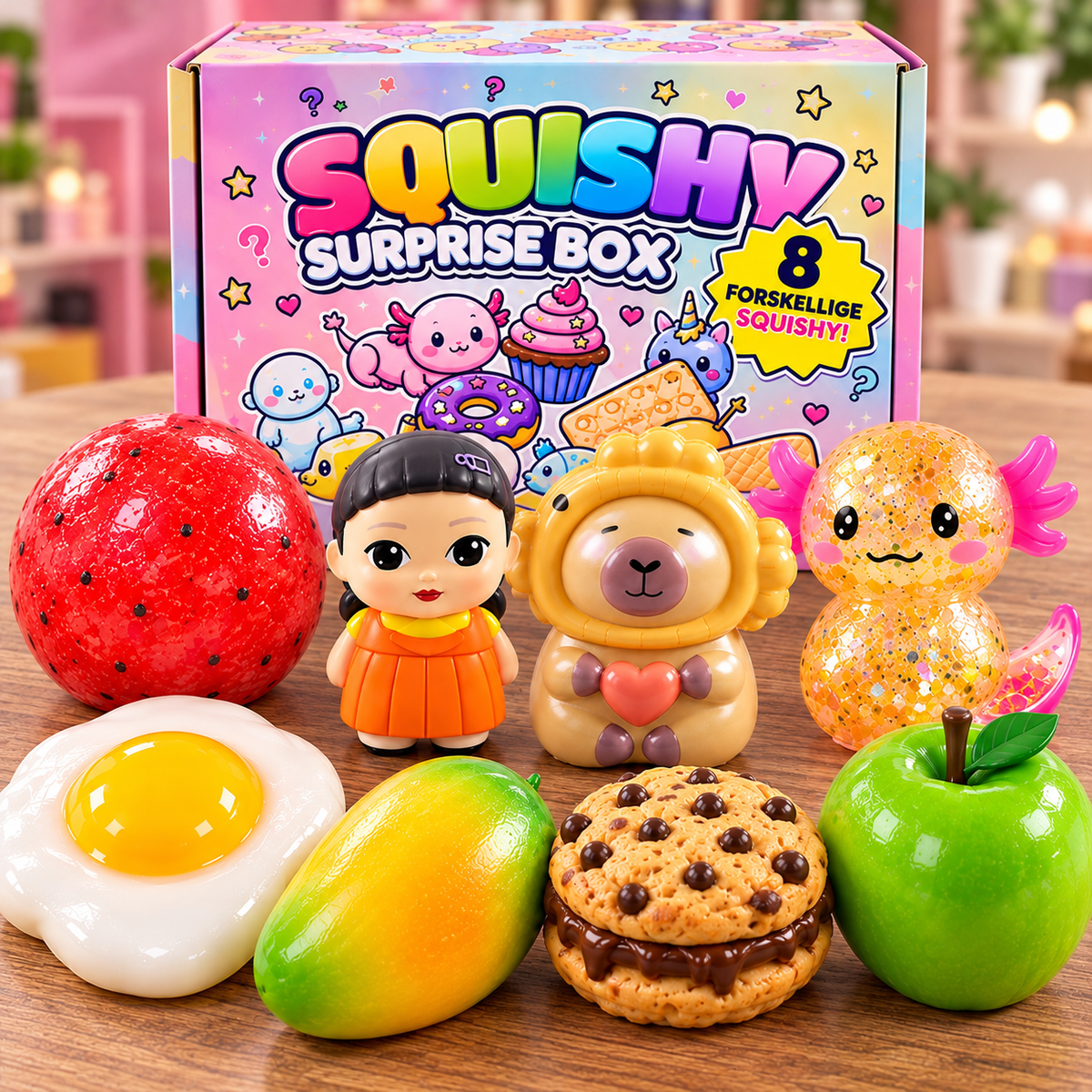 Crunchy Squishy Box (leveres i brun pap-æske)