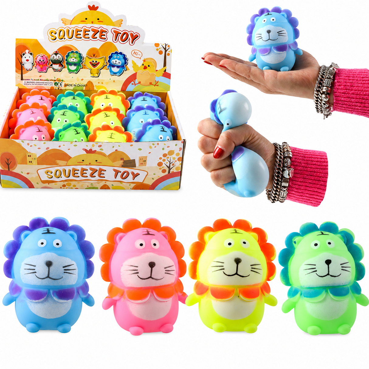 Squishy løve (assorteret farve)