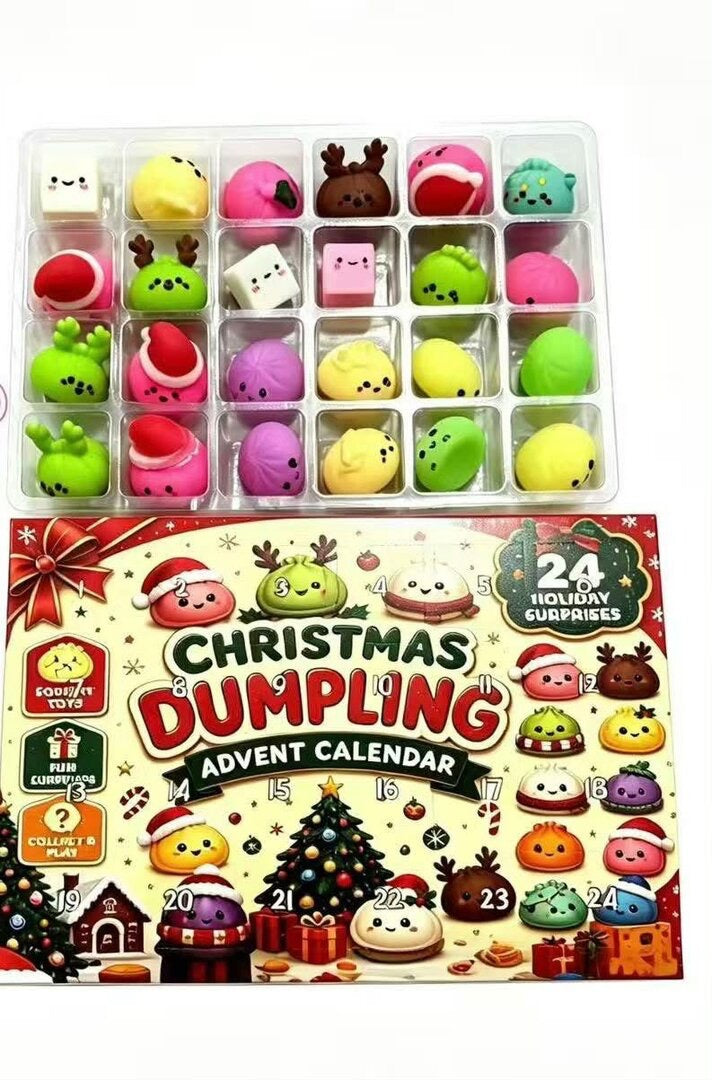 (FORUDBESTILLING) Squishy julekalender med 24 overraskelser (EU) - Kalenderen måler 29x20 cm