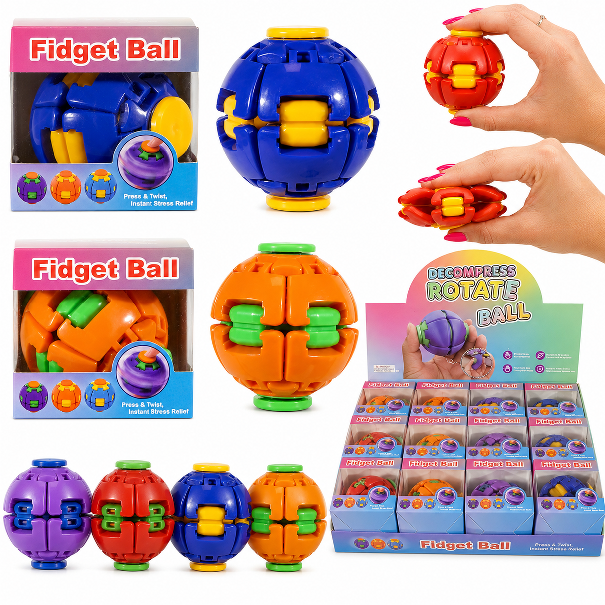 Spinning Fidget Ball (ass. Farve)