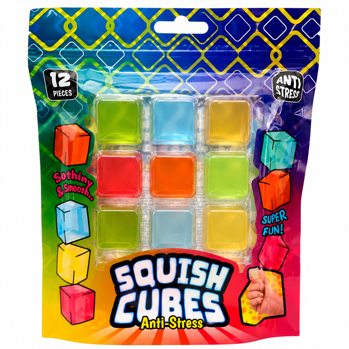 12 pack squishy cubes anti stress