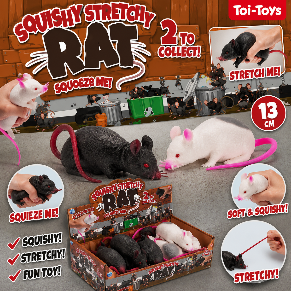 Squishy/Stretchy rotte 13 cm
