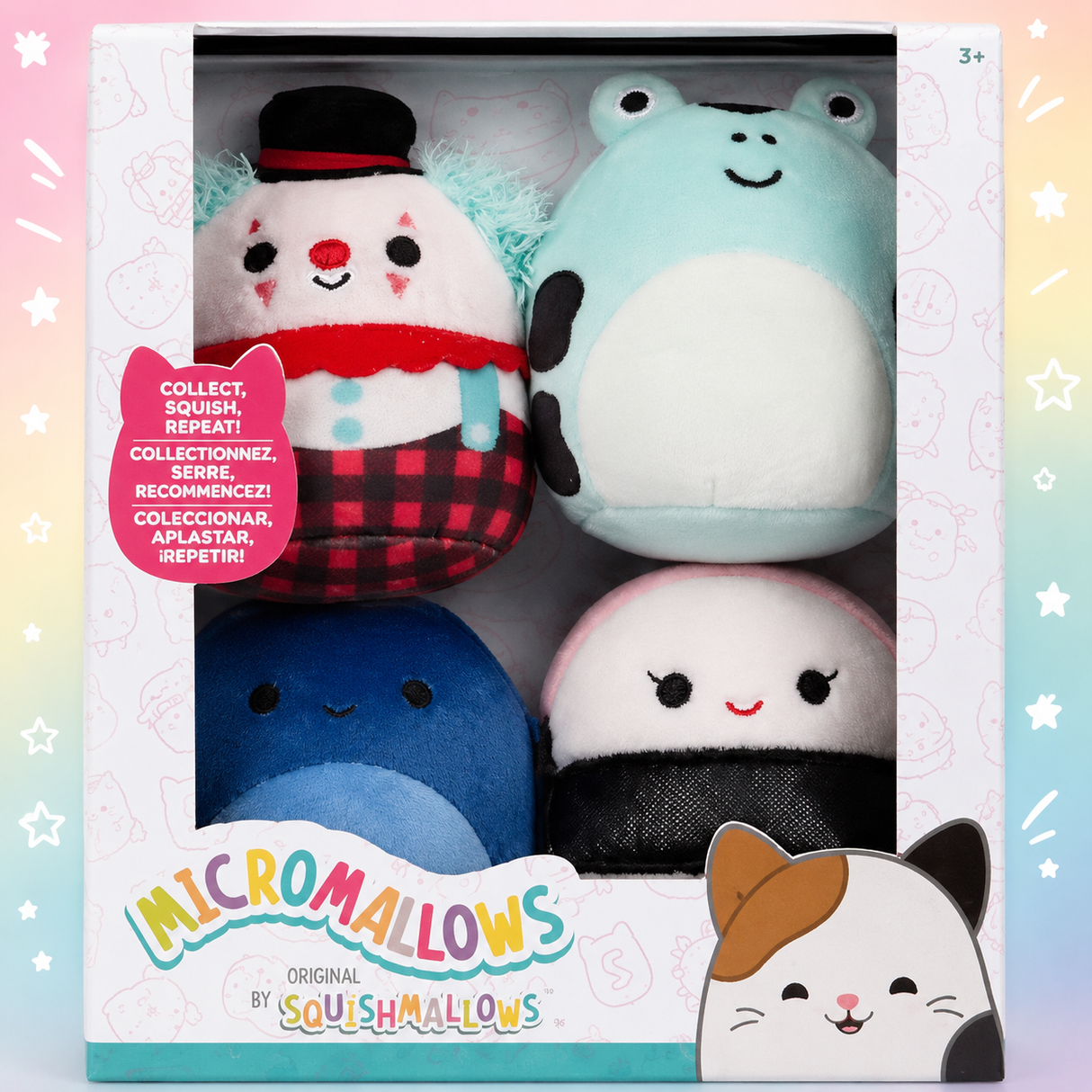 4 pack squishmallows i flot æske 12 x 15 cm