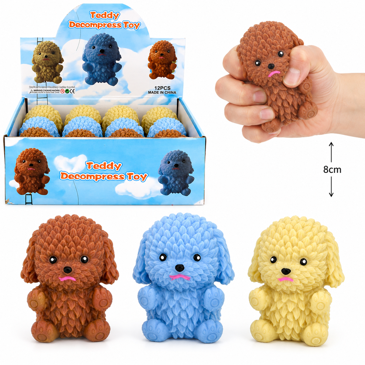 Squishy hund 8 cm (ass. farve)