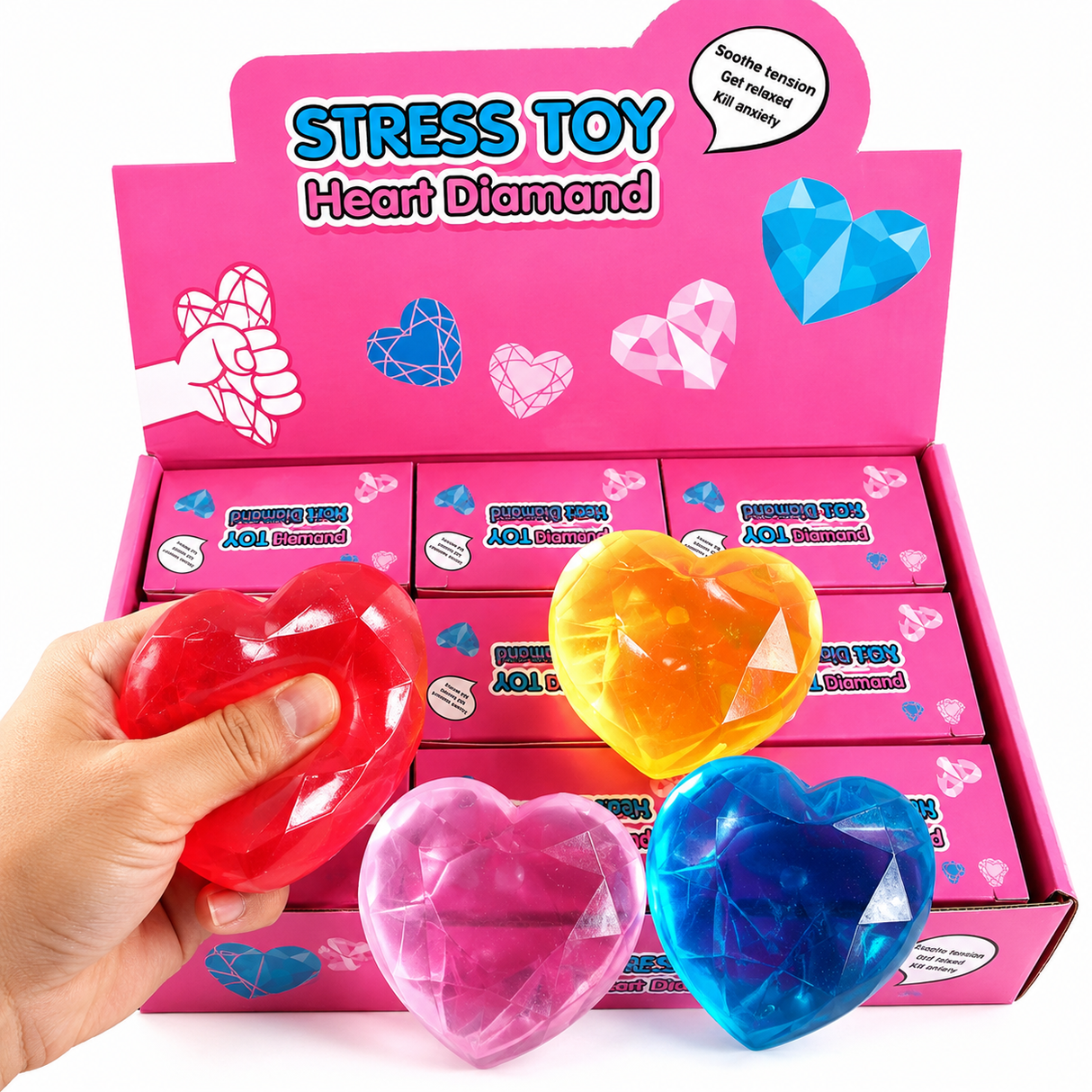 Squishy sugar hjerte (assorteret farve)