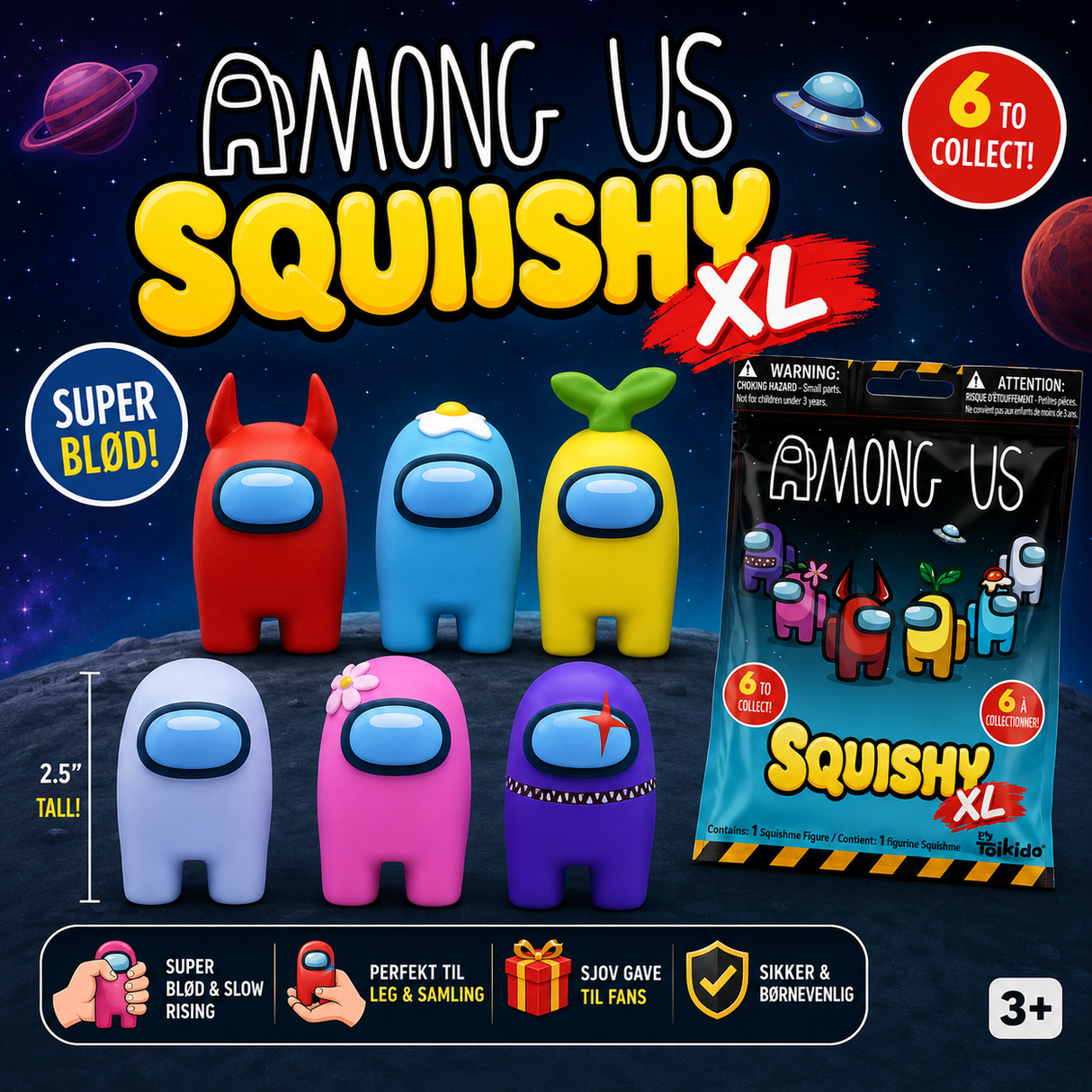 Among us XL Squishy surprise bag (21x16 cm)
