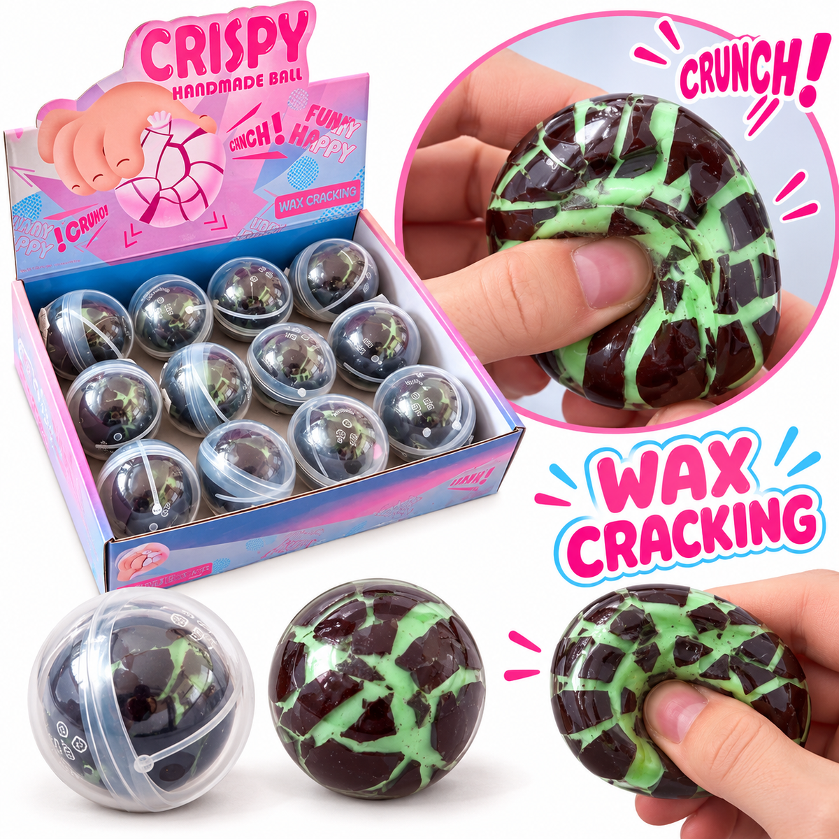 Wax cracking squishy ball