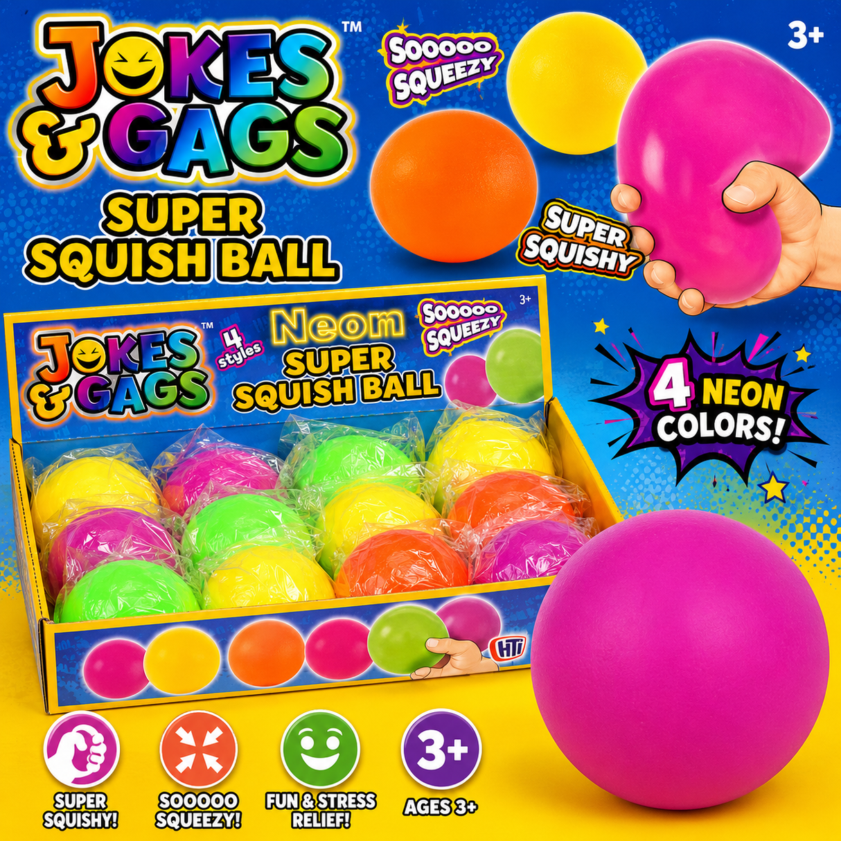 Super squishball neon farver (leveres assorteret)