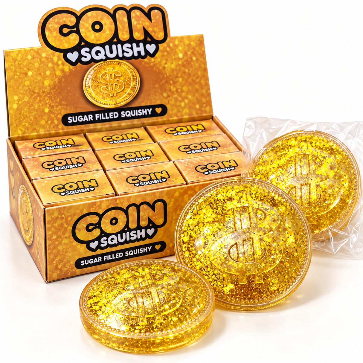Squishy sugar glitter coin