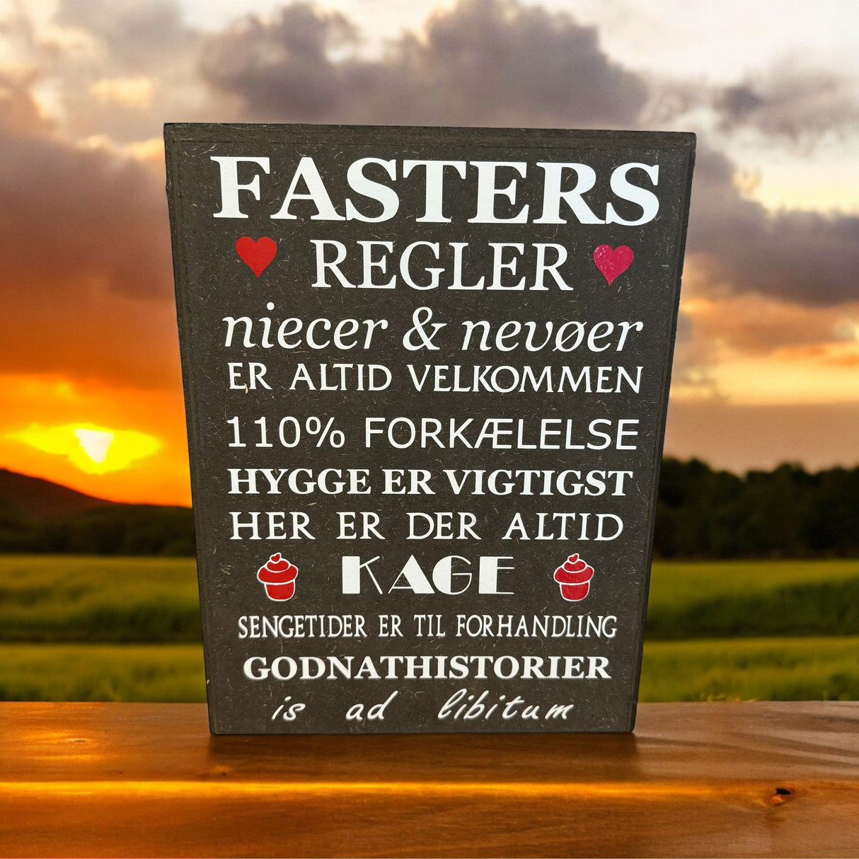 Fasters regler skilt 30x21 cm