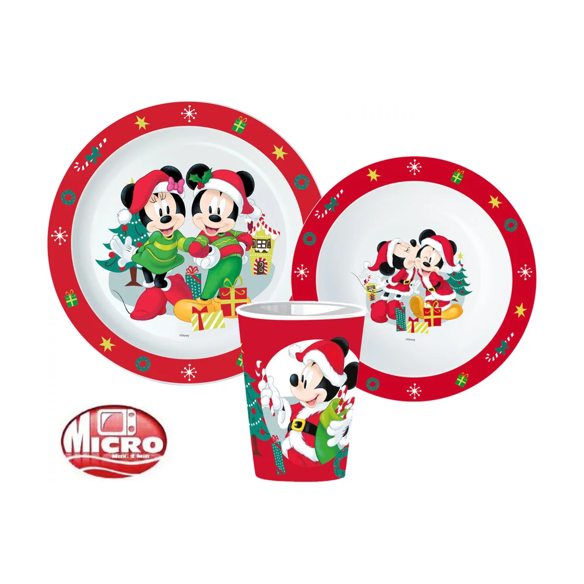 Disney Mickey & Minnie Mouse jule 3-delt spisesæt