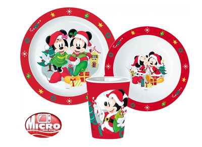 Disney Mickey & Minnie Mouse jule 3-delt spisesæt