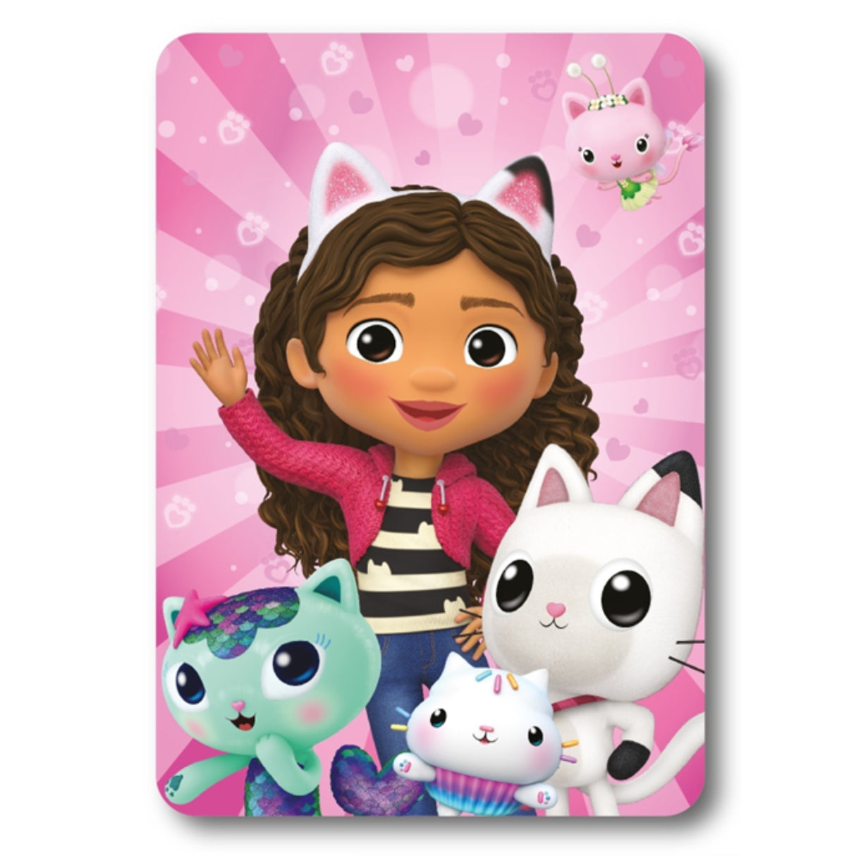 Gabbys Dukkehus fleecetæppe 100x140 cm