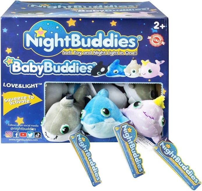 Night buddies bamse med lys (Leveres assorteret)