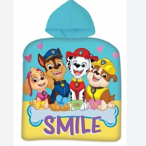 Paw Patrol Smile poncho 50x100 cm 100% bomuld